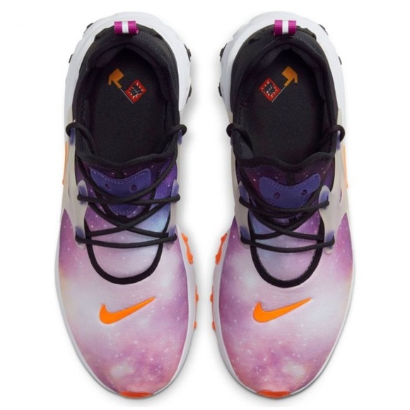 NIKE React Presto Print Big Kids' Shoes Black-Total Orange Tennis Shoes Sneakers - Picture 8 of 15